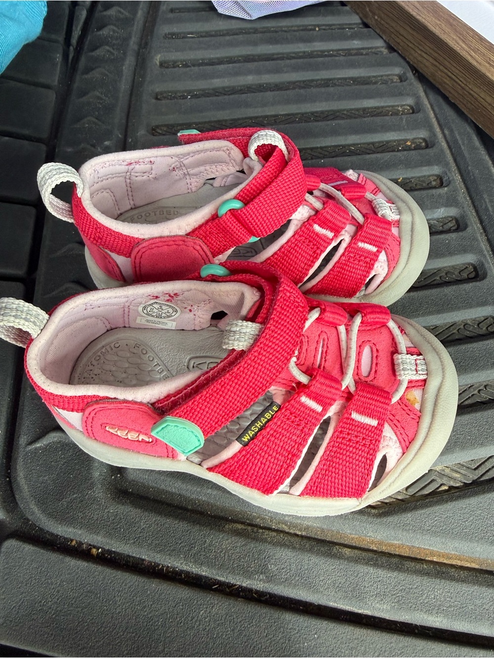 Keen Kids Red Pink Strap Sandals - Picture 2 of 5